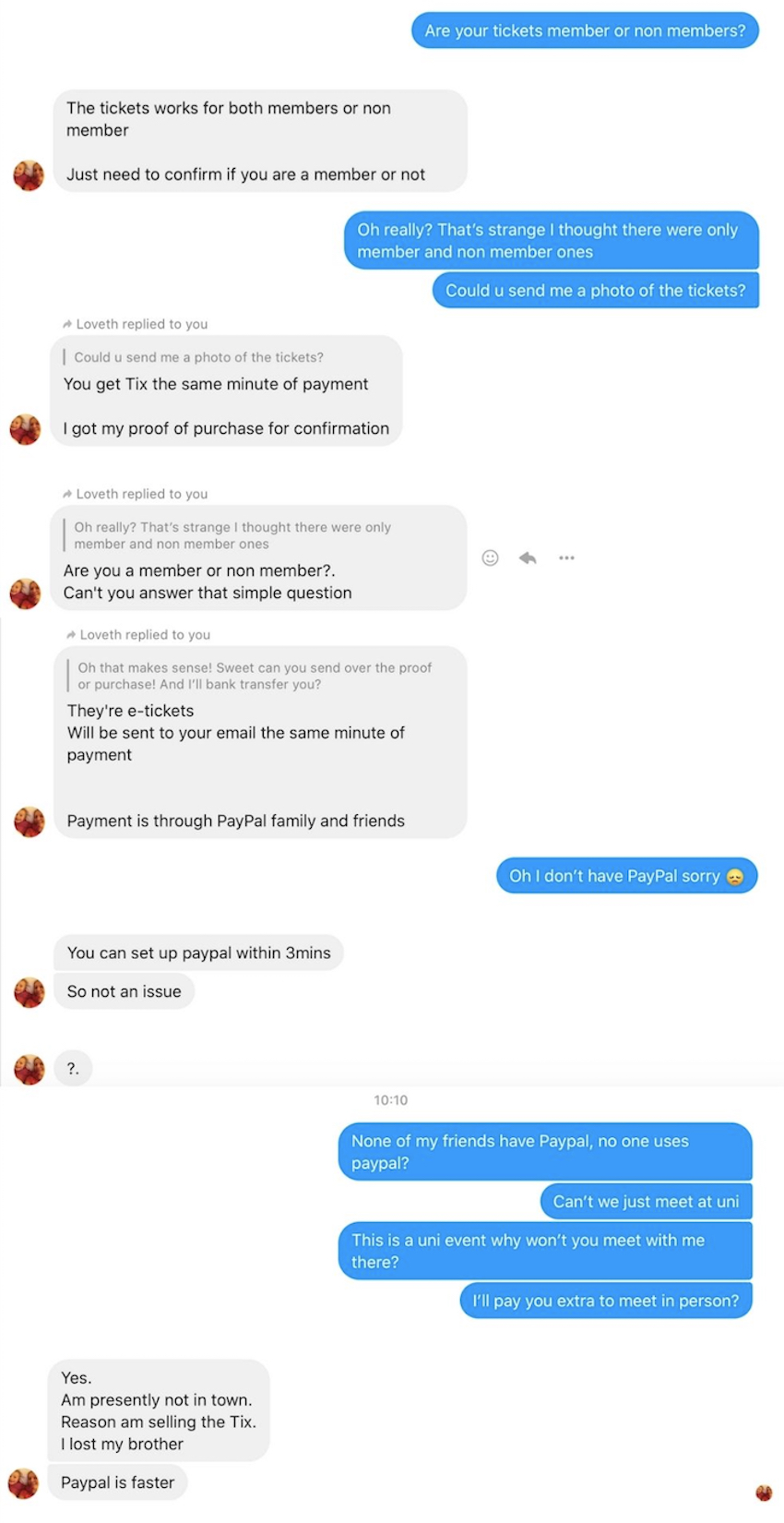 Ticket scam bots are infesting Facebook. What happens when you chat to ...