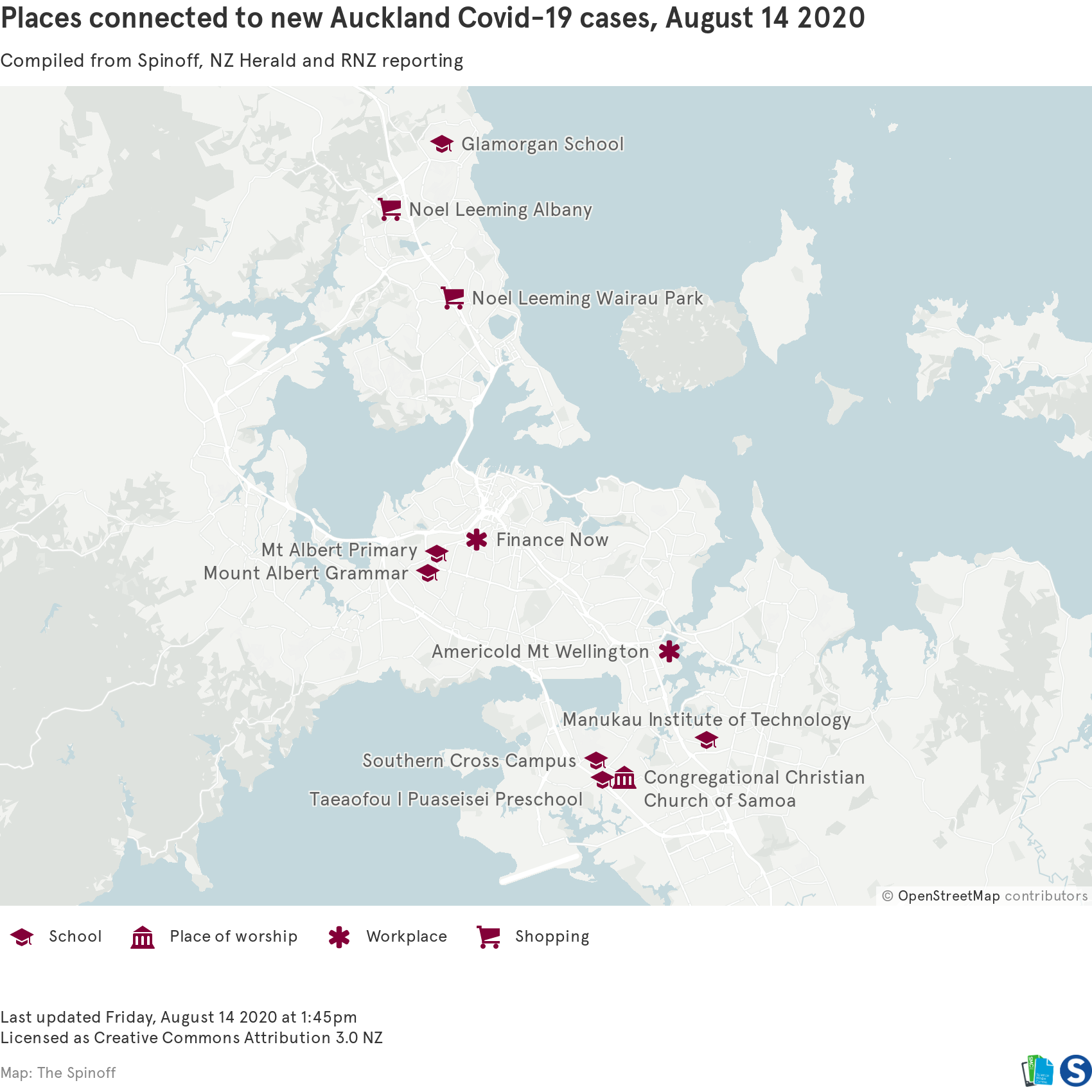 Covid19 New Zealand cases mapped and charted, August 14 The Spinoff