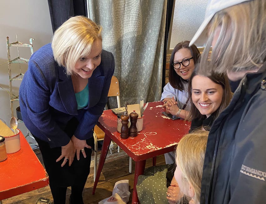 Judith Collins on the campaign trail