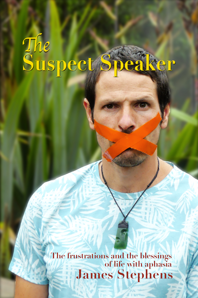Cover of a book showing a photograph of a man with his mouth taped shut